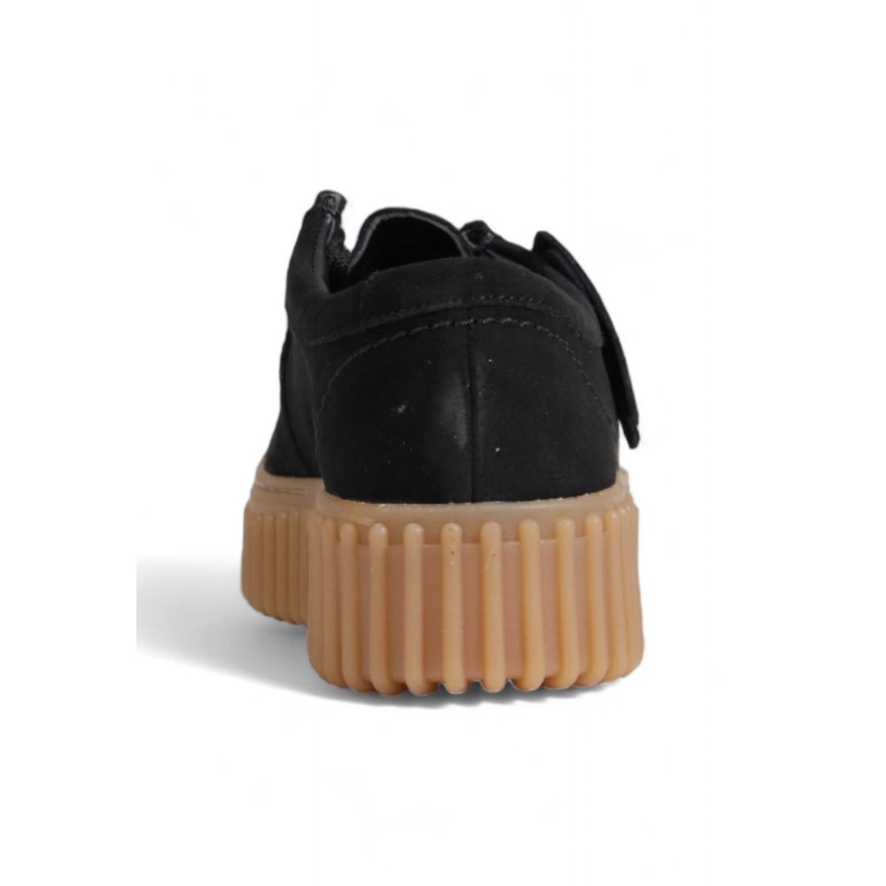 Black Suede Leather Platform Pumps