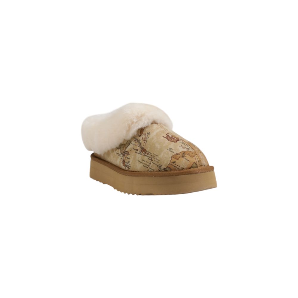 Beige Fabric Ankle Boots