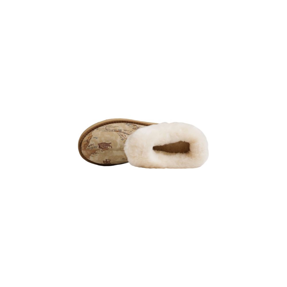 Beige Fabric Ankle Boots