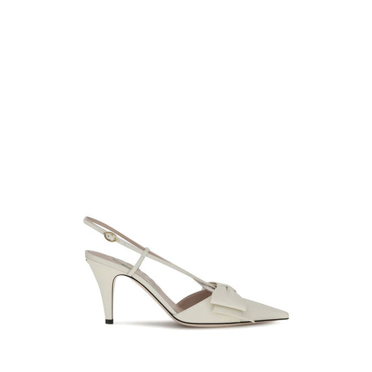 White Calf Leather Bos Taurus High Heel Pumps