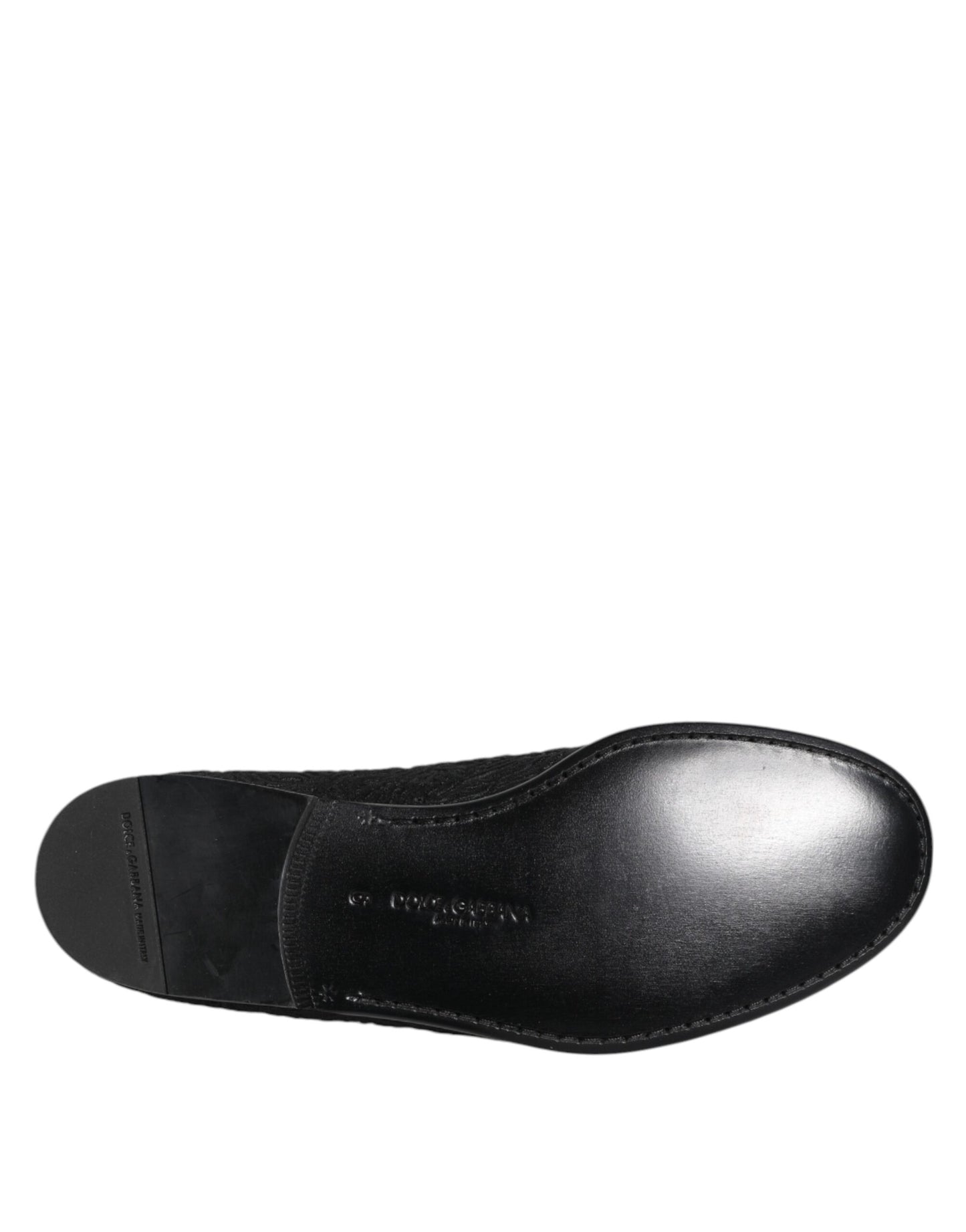 Black Jacquard Slip On Loafers Formal Shoes