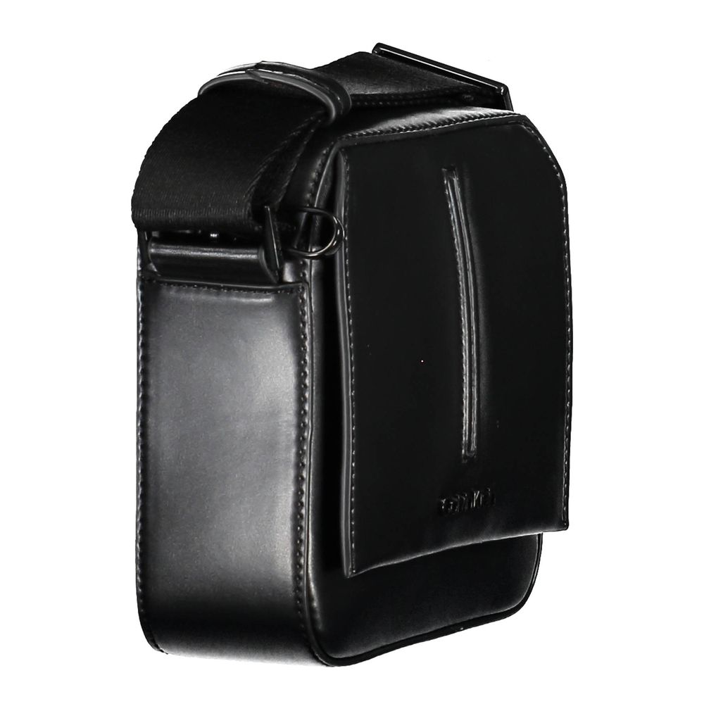 Black Polyester Shoulder Bag