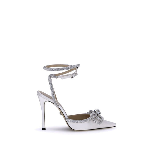 White Silk High Heel Pumps