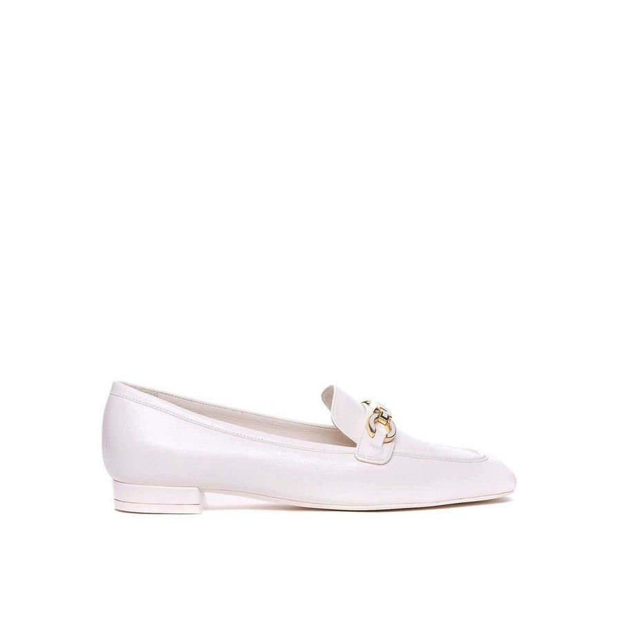 White Calfskin Slip-On Loafers