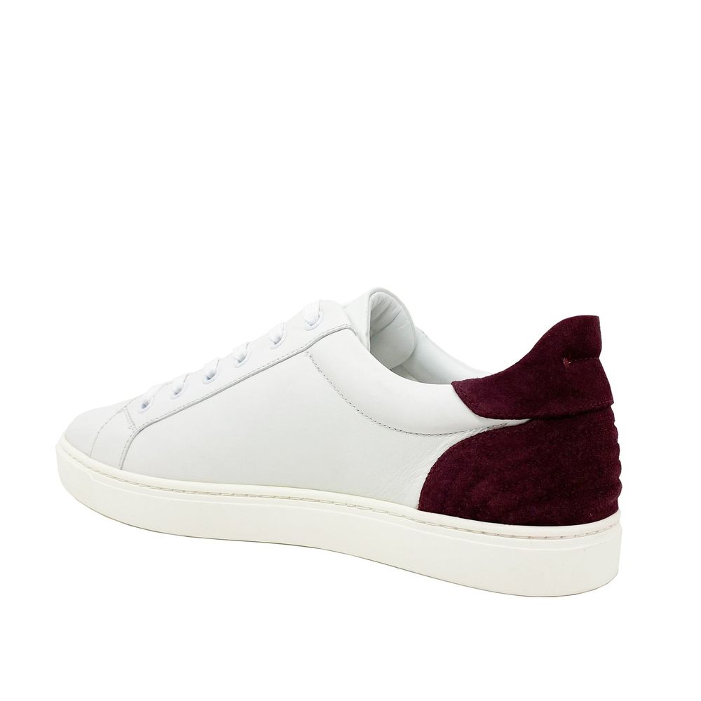 White Calfskin Low Top Sneakers