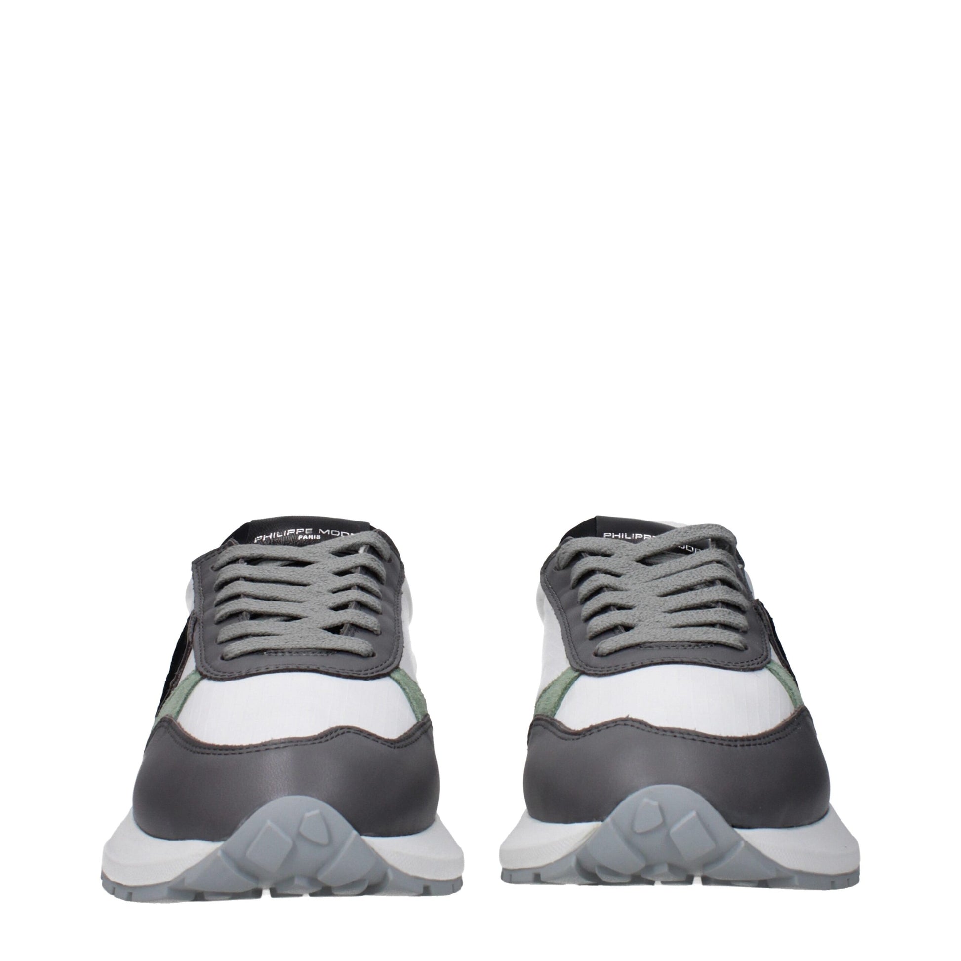 White Fabric Low Top Sneakers