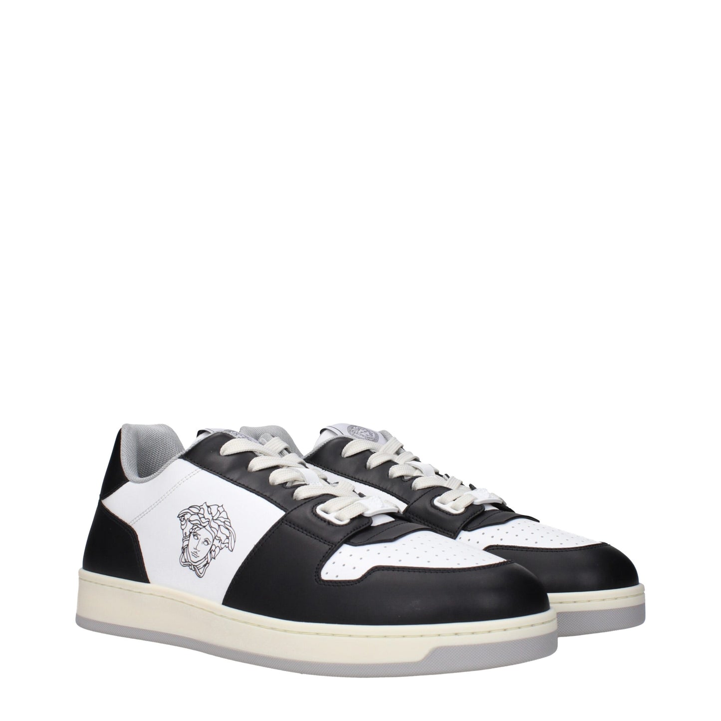 White Leather Low Top Sneakers