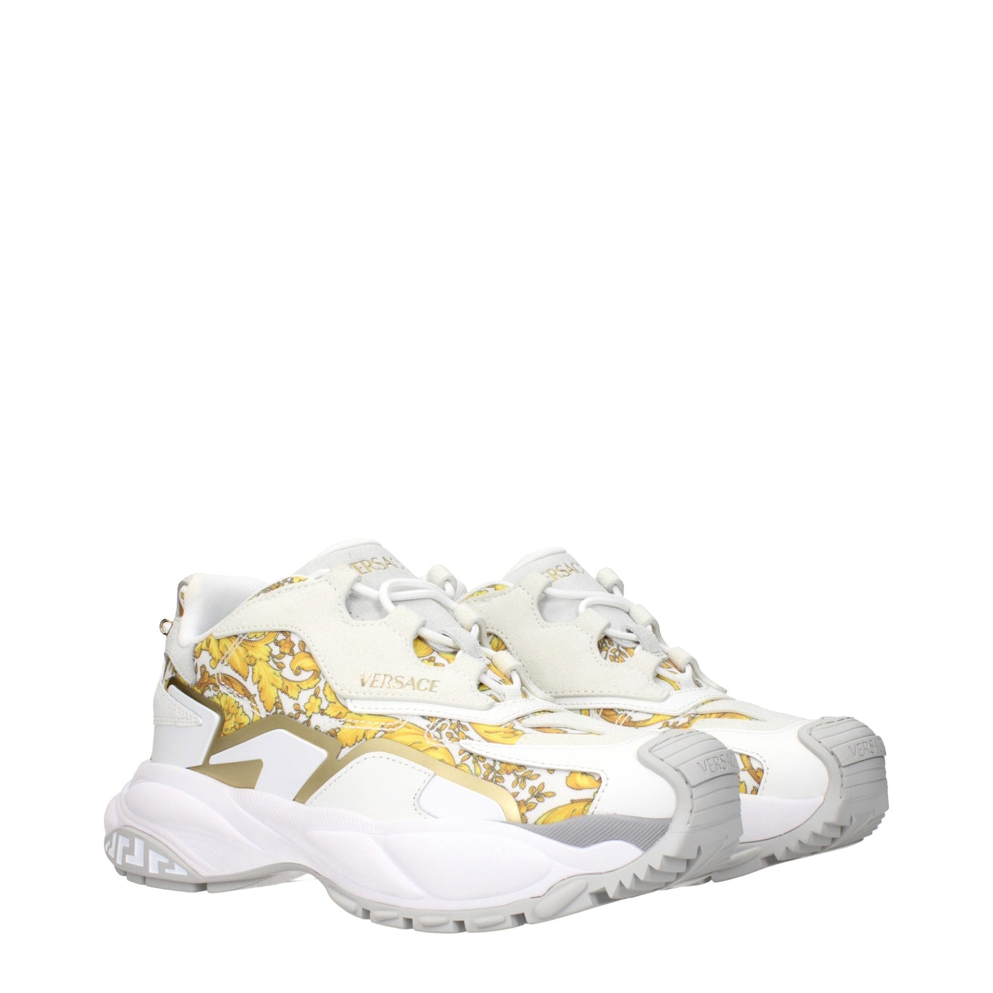 Gold Fabric Low Top Sneakers