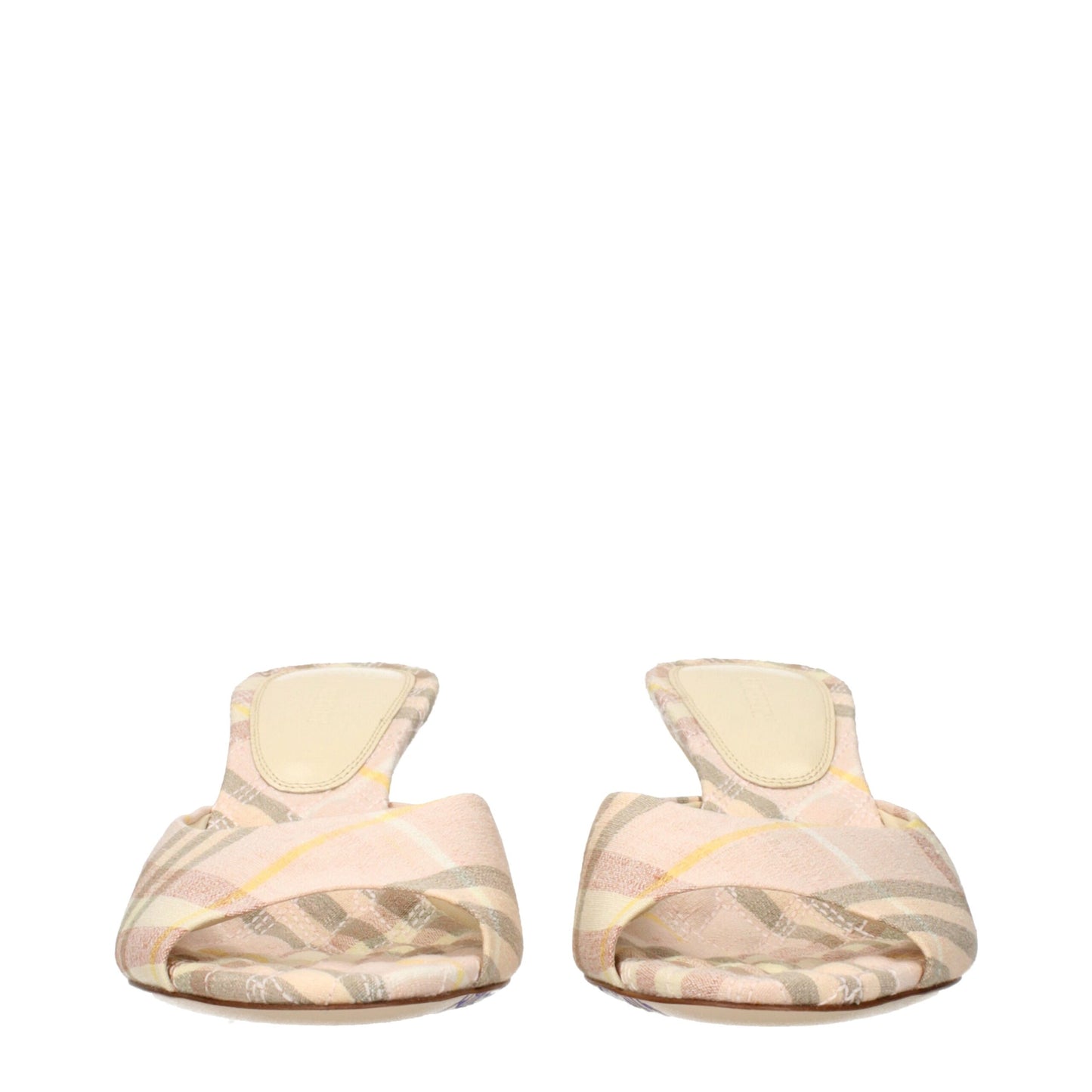 Pink Fabric Stiletto Heel Sandals
