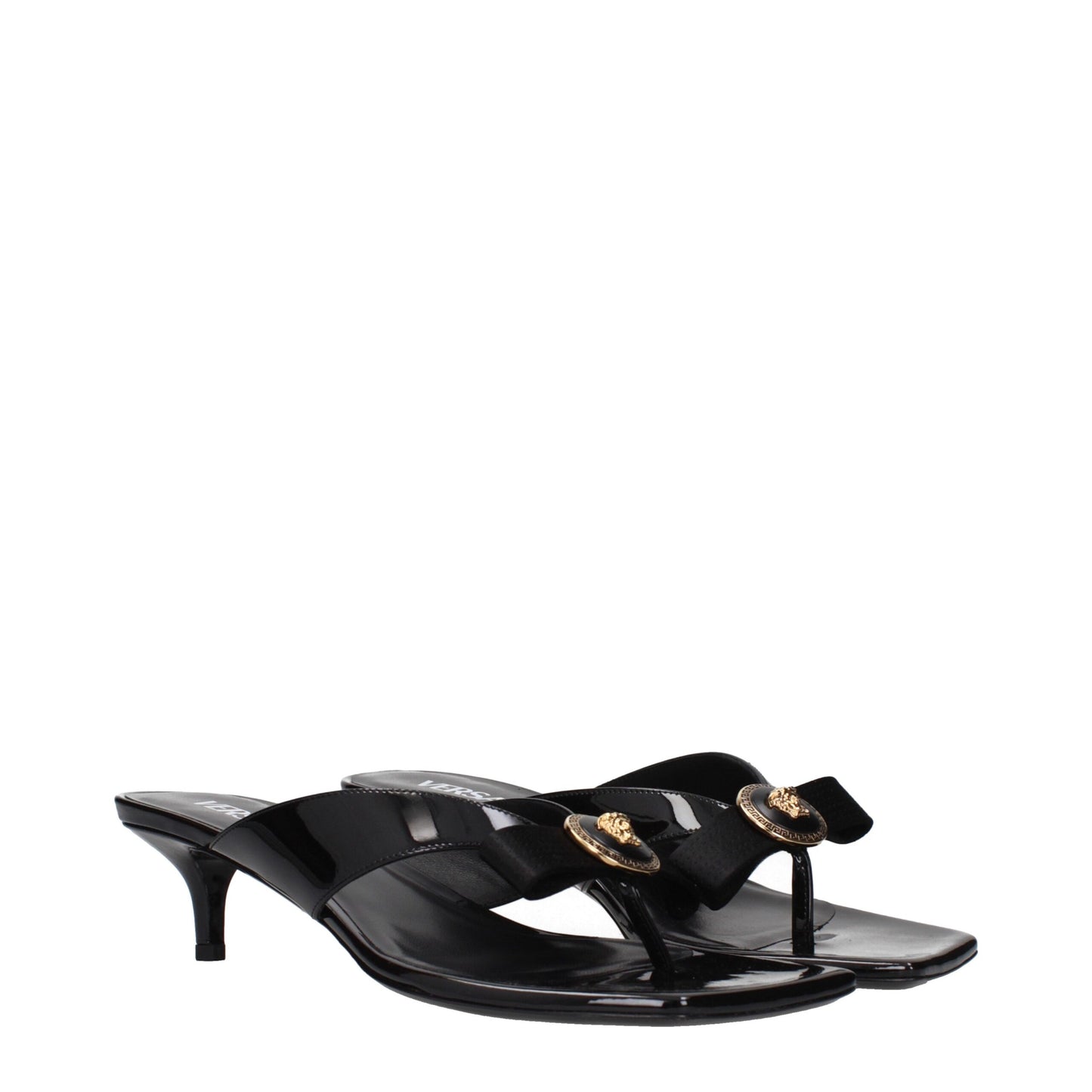 Black Leather Stiletto Heel Sandals