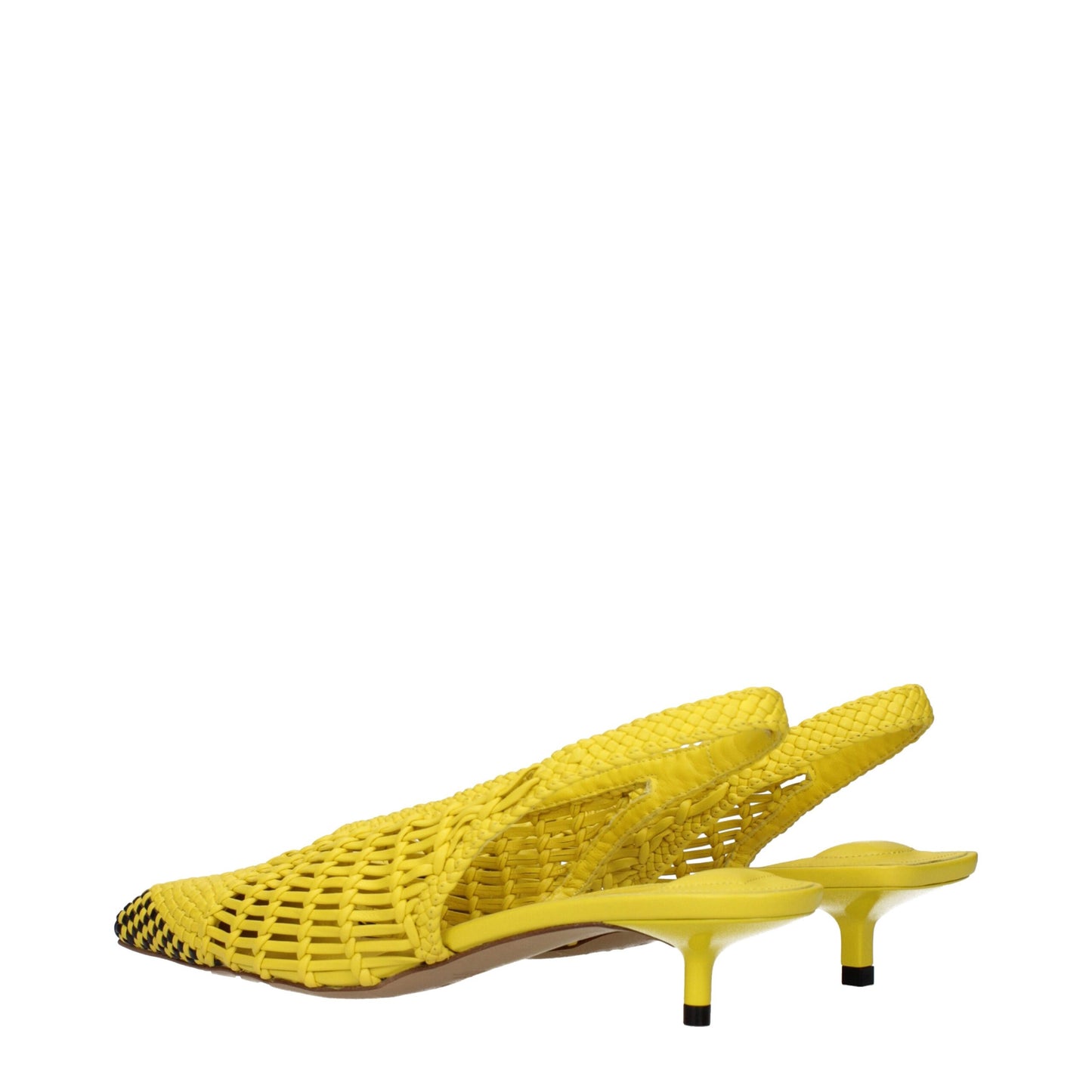 Yellow Leather Flat Sandals