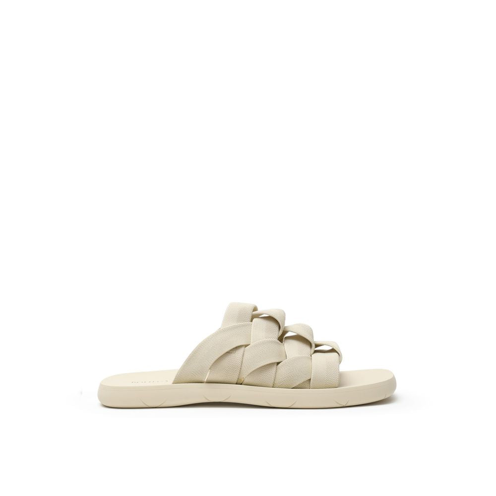 Beige Fabric Slippers