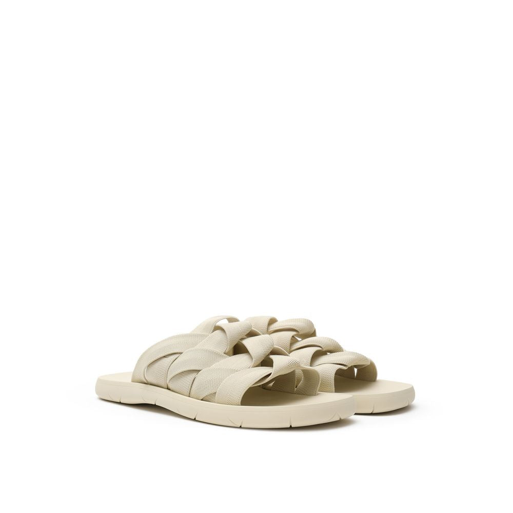 Beige Fabric Slippers