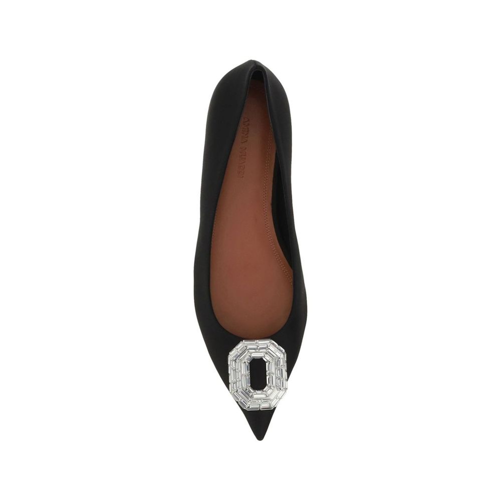 Black Silk Ballet Flats