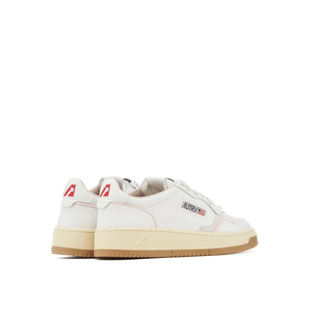 White Goatskin Low Top Sneakers