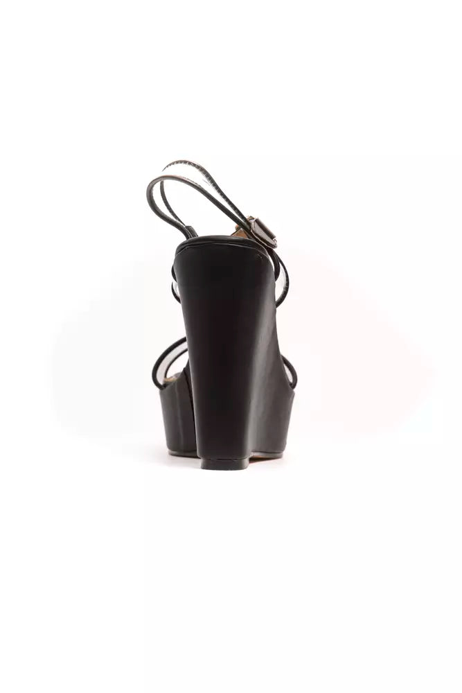 Black Polyethylene Women's Wedge Sandal