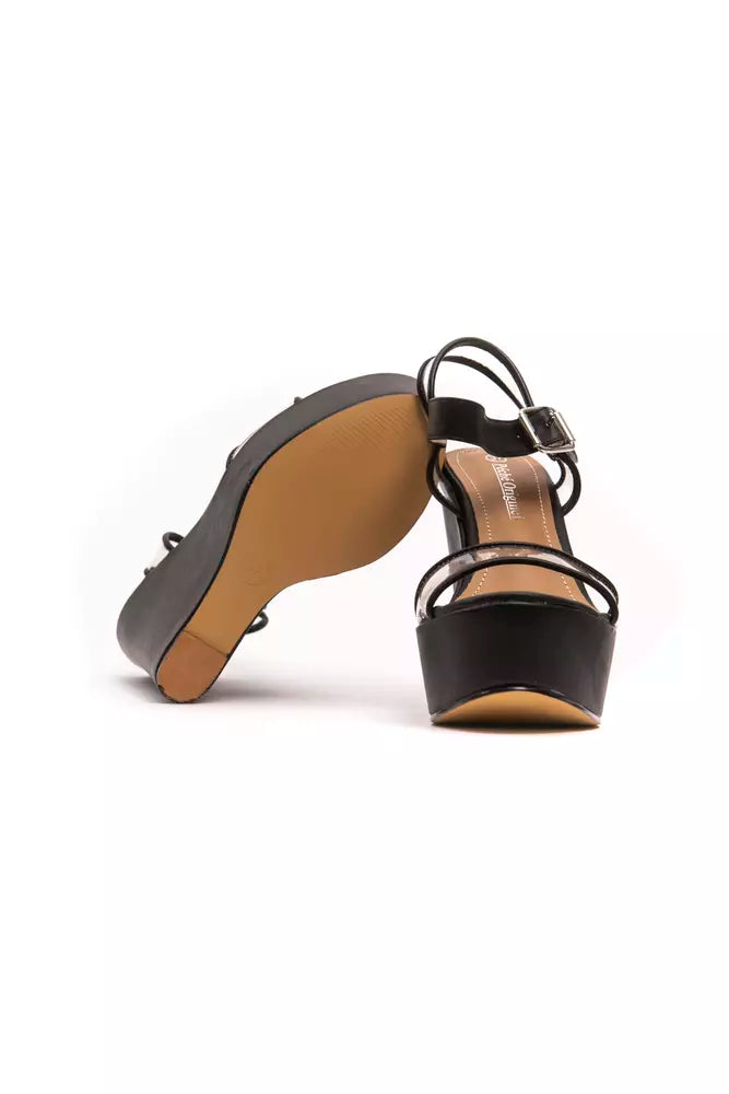 Black Polyethylene Women's Wedge Sandal