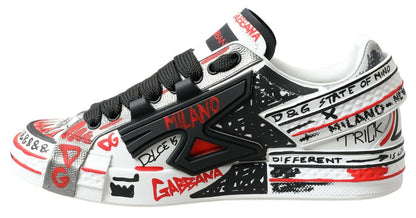 Multicolor Hand-Painted Leather Sneakers