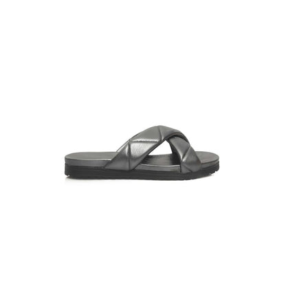Gray Lambskin Women Sandal