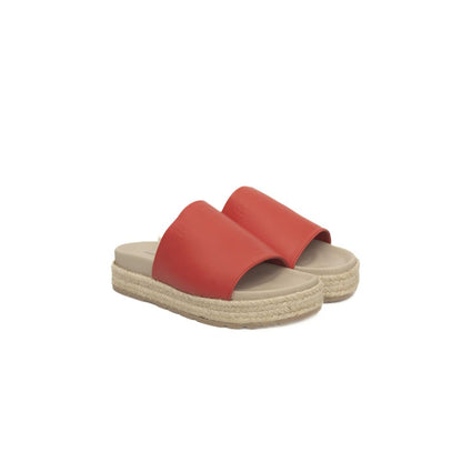Red Calfskin Women Sandal