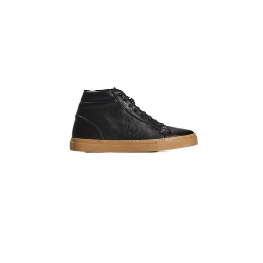 Black Calfskin Men's High Sneaker