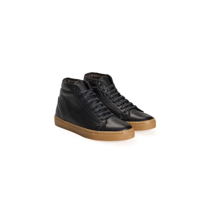 Black Calfskin Men's High Sneaker