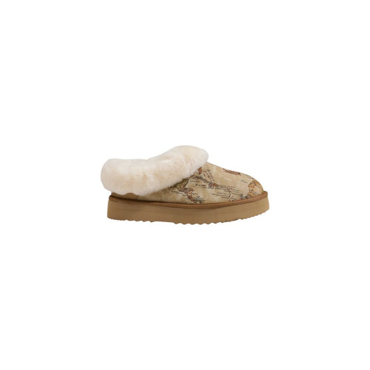 Beige Fabric Ankle Boots