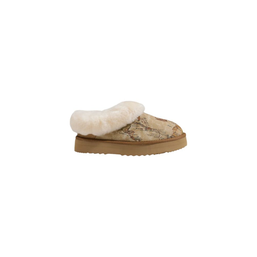 Beige Fabric Ankle Boots