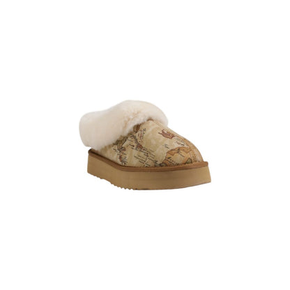 Beige Fabric Ankle Boots