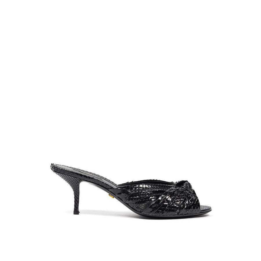 Black Snake Skin  Platform Sandals