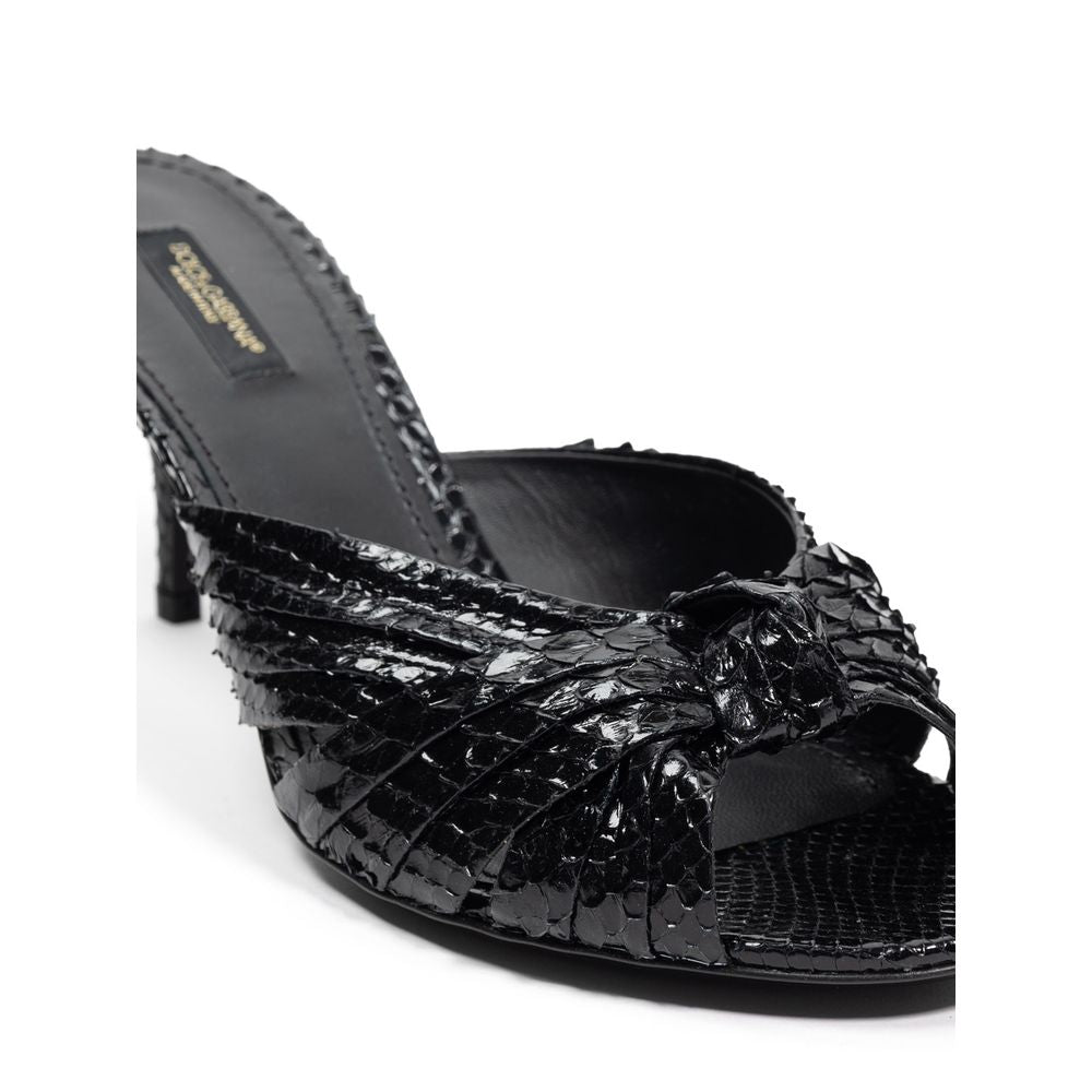 Black Snake Skin  Platform Sandals