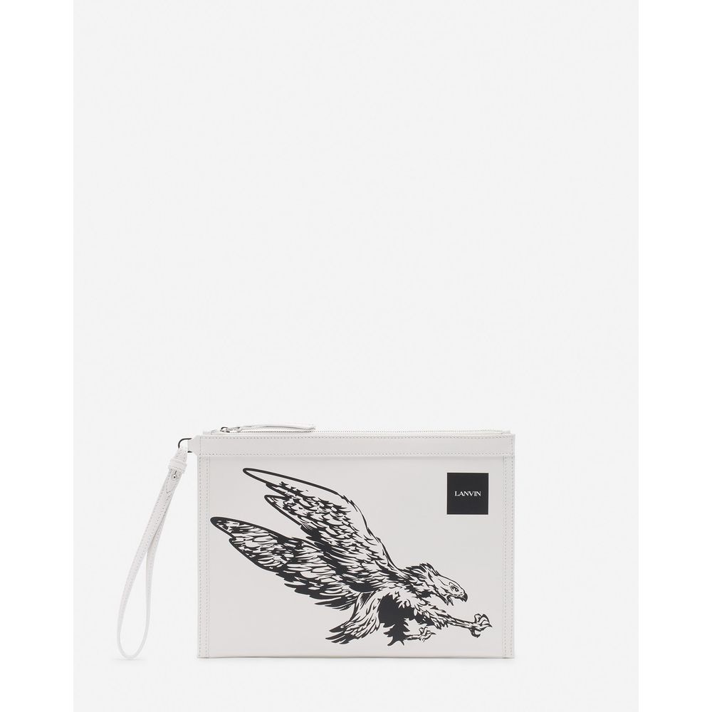White Leather Men Pouch Wallet