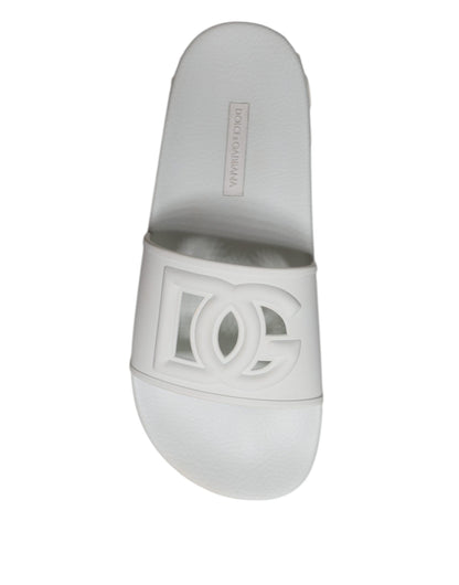 White Rubber Slides Sandals Beachwear Shoes