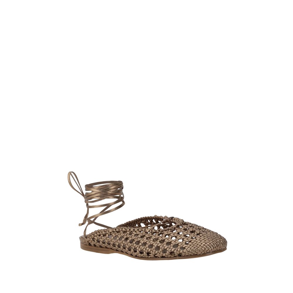 Leather net-effect Mules