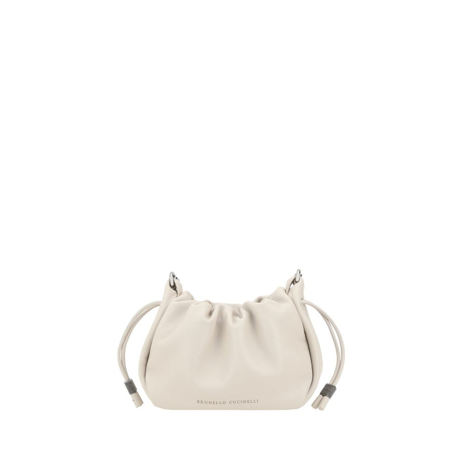 Beige Calf Leather Bos Taurus Shoulder Bag