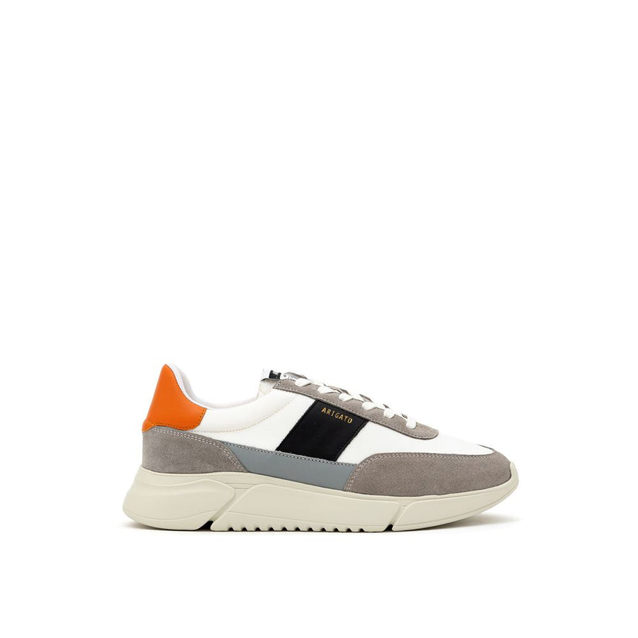 Bicolor Fabric And Leather Athletic Sneakers