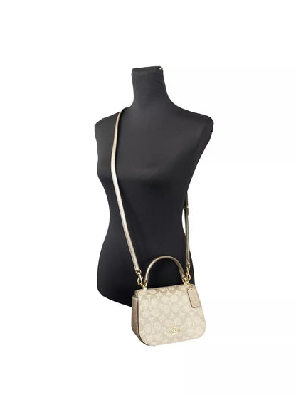 Lysa Top Handle Bag Crossbody Champagne Gold