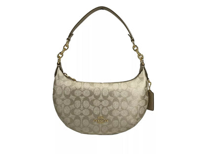 Payton Signature PVC Leather Shoulder Bag Champagne Gold