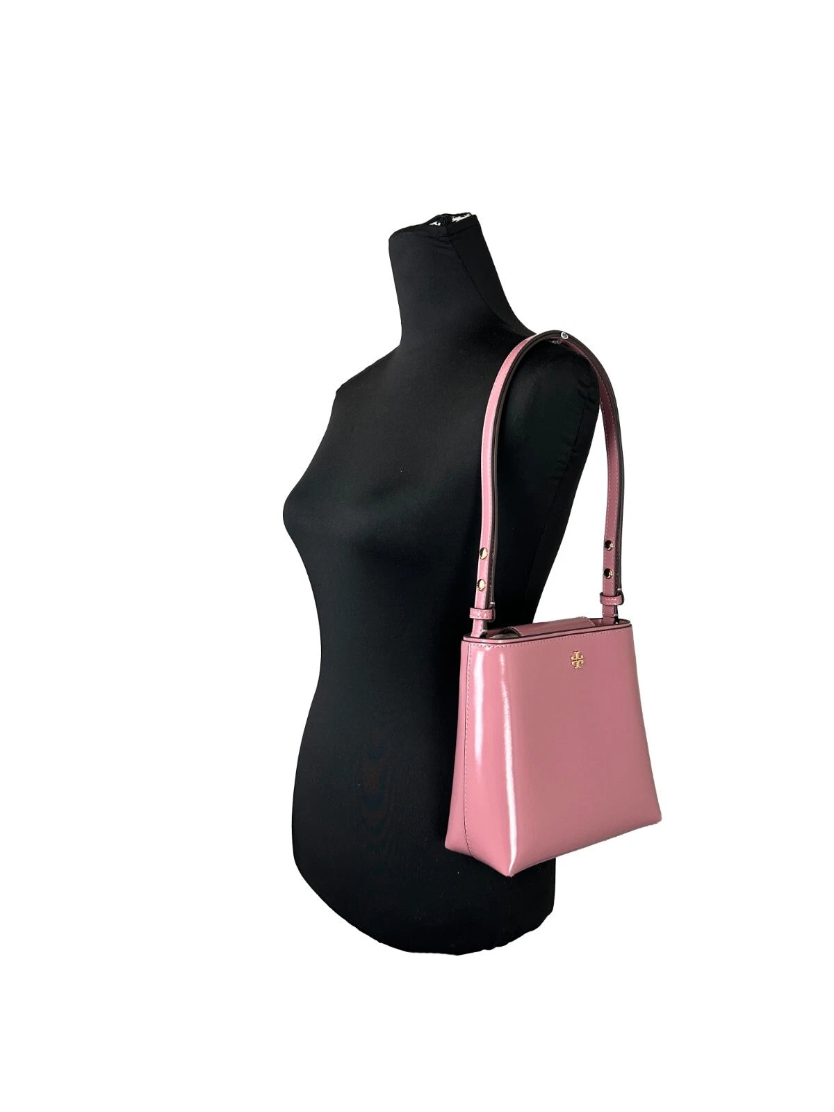 Patent Emerson Small Bucket Bag Purse Pink