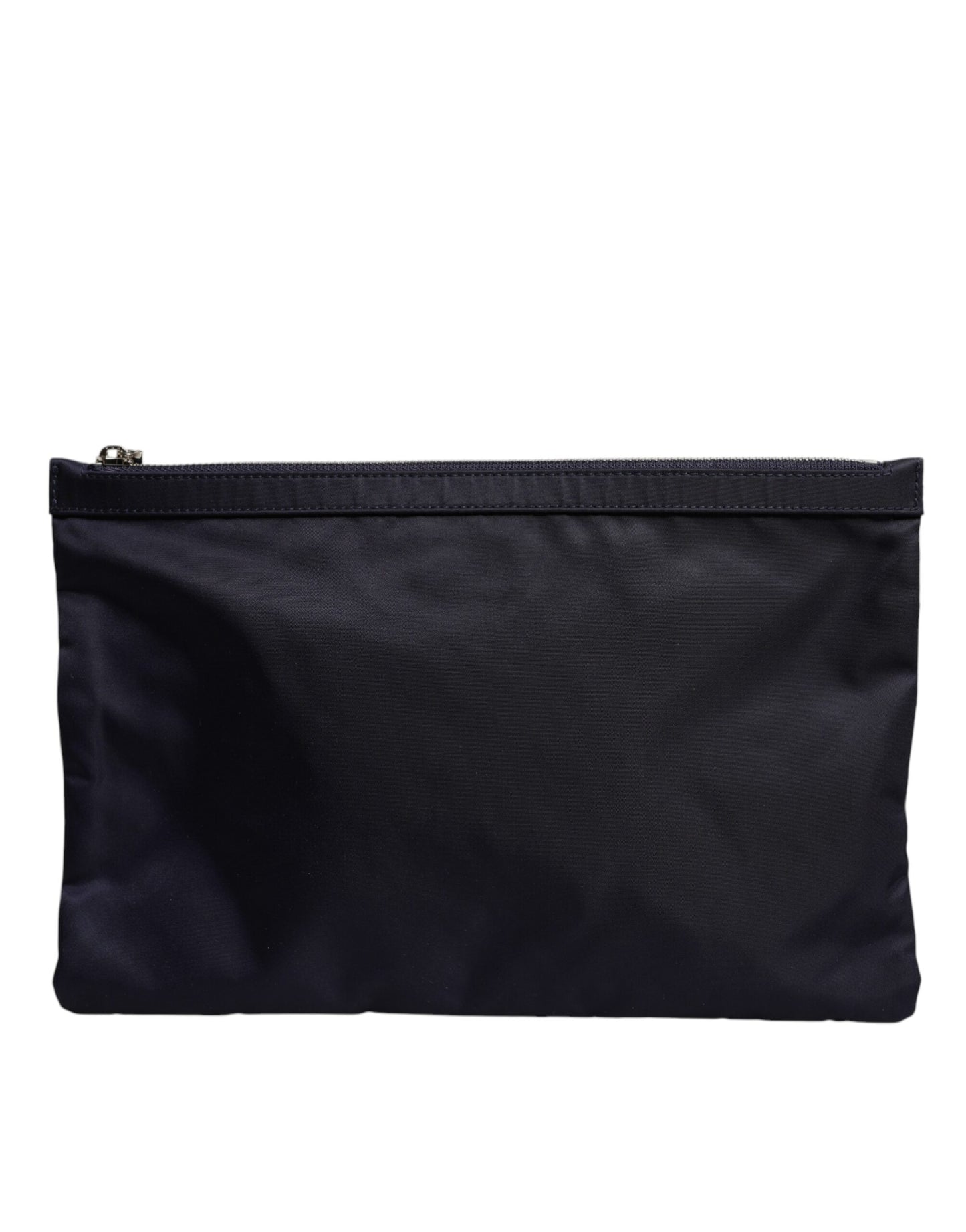 Blue DG Logo Patch Embellished Pouch Clutch Bag