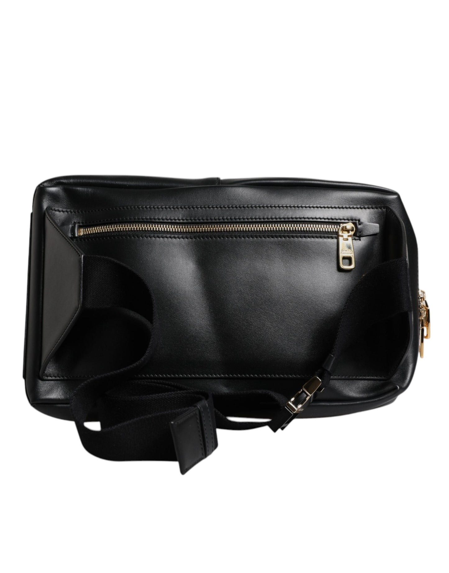 Black Logo Leather Belt Waist Shoulder Men Crossbody Bag