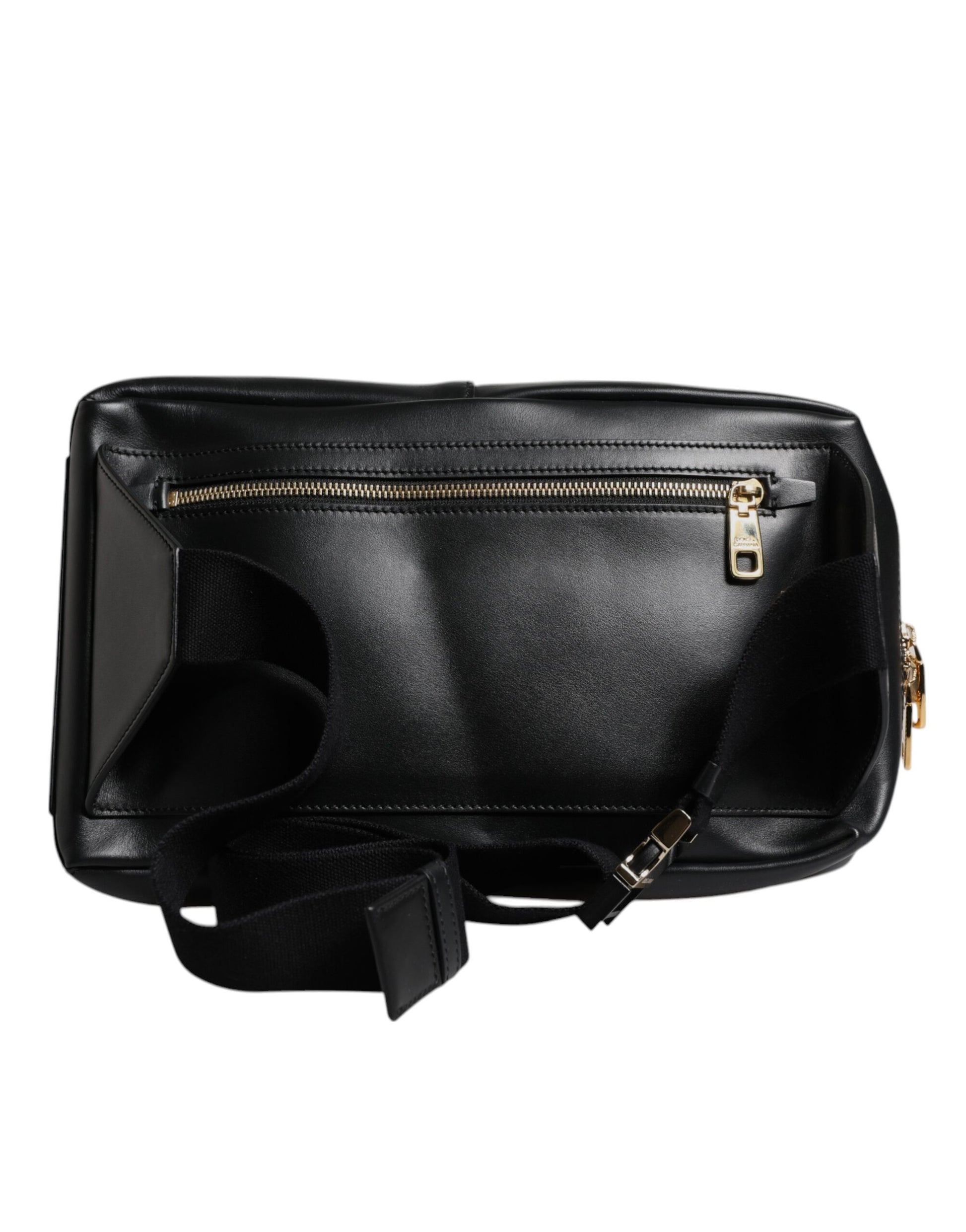 Black Logo Leather Belt Waist Shoulder Men Crossbody Bag