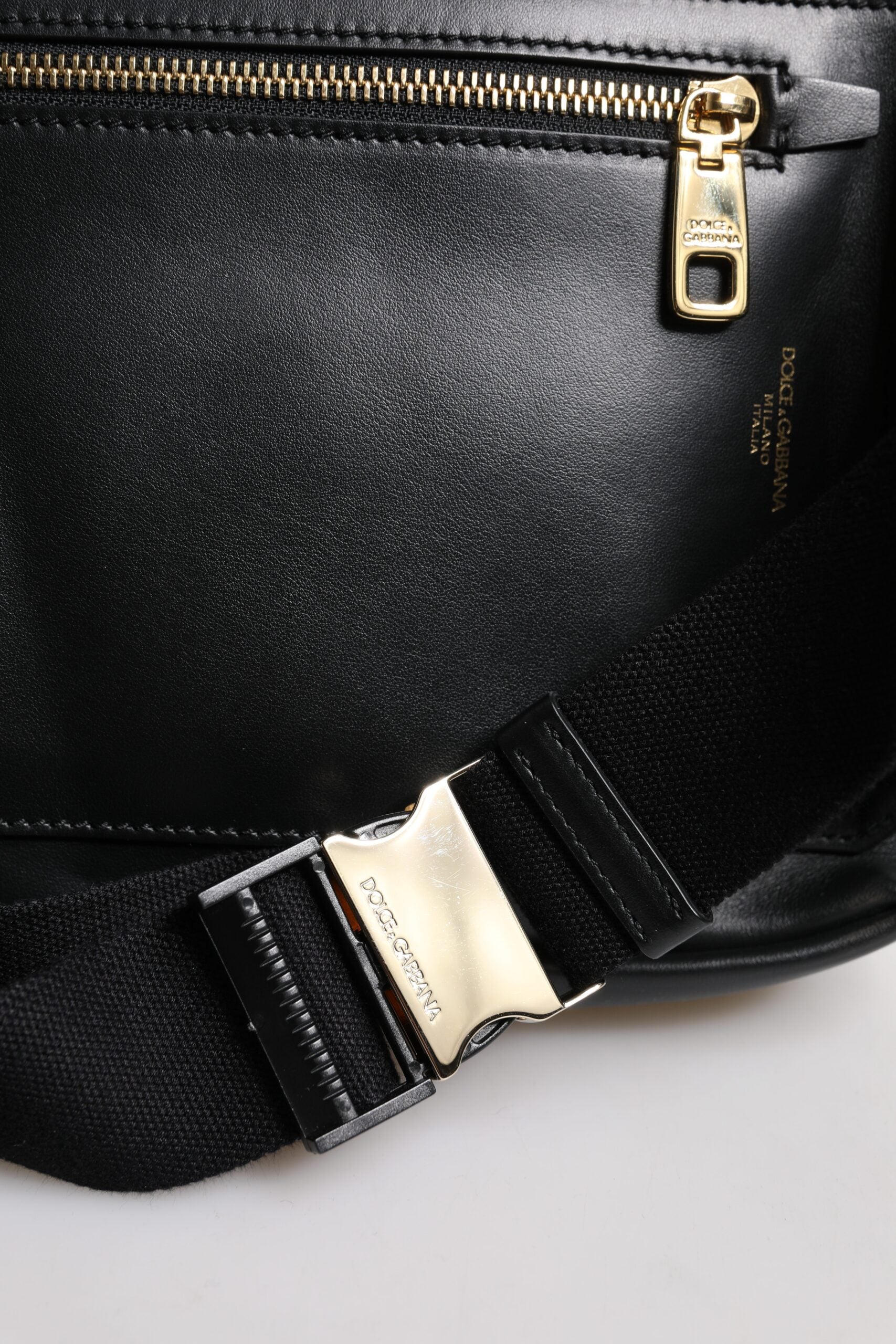 Black Logo Leather Belt Waist Shoulder Men Crossbody Bag