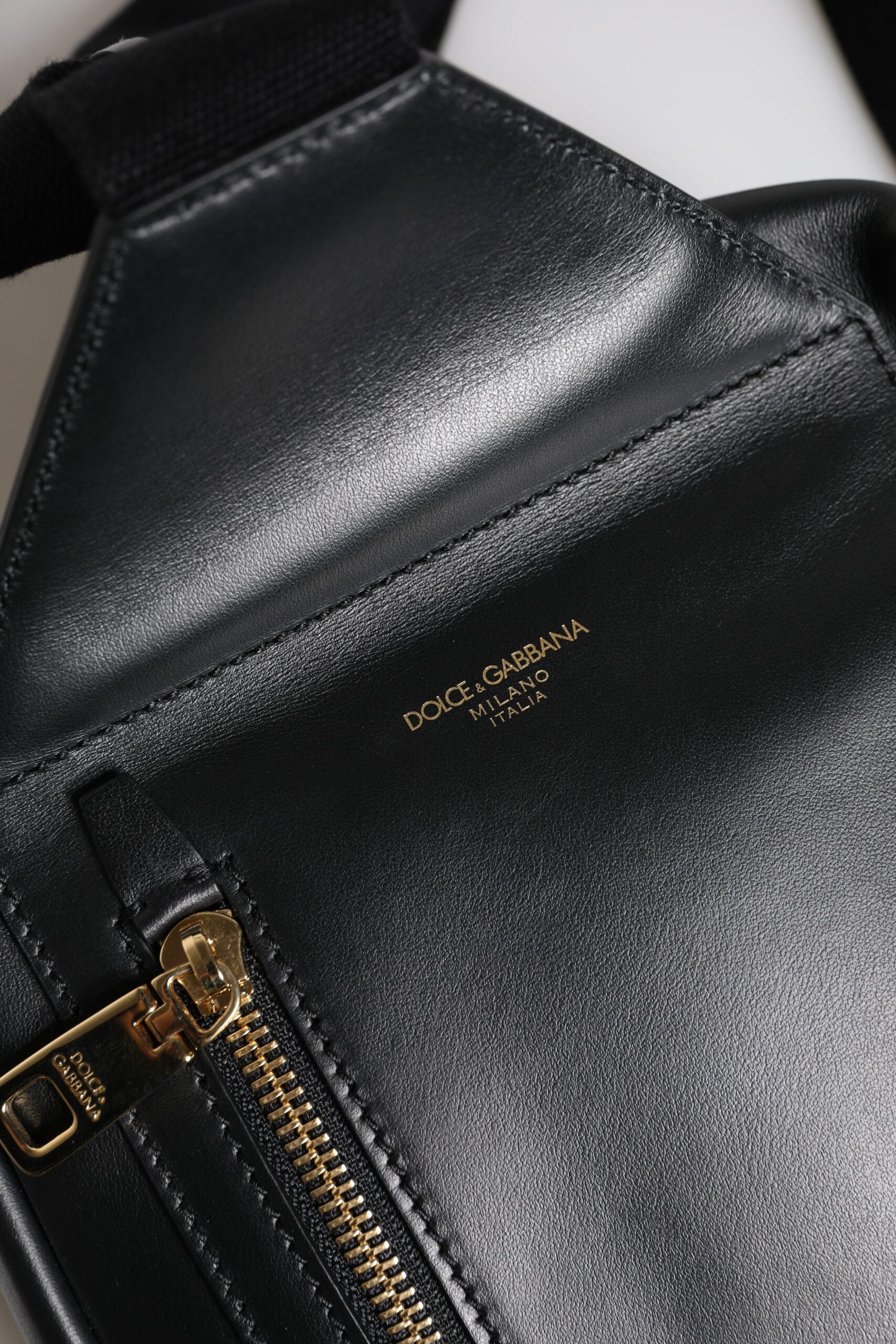 Black Logo Leather Belt Waist Shoulder Men Crossbody Bag