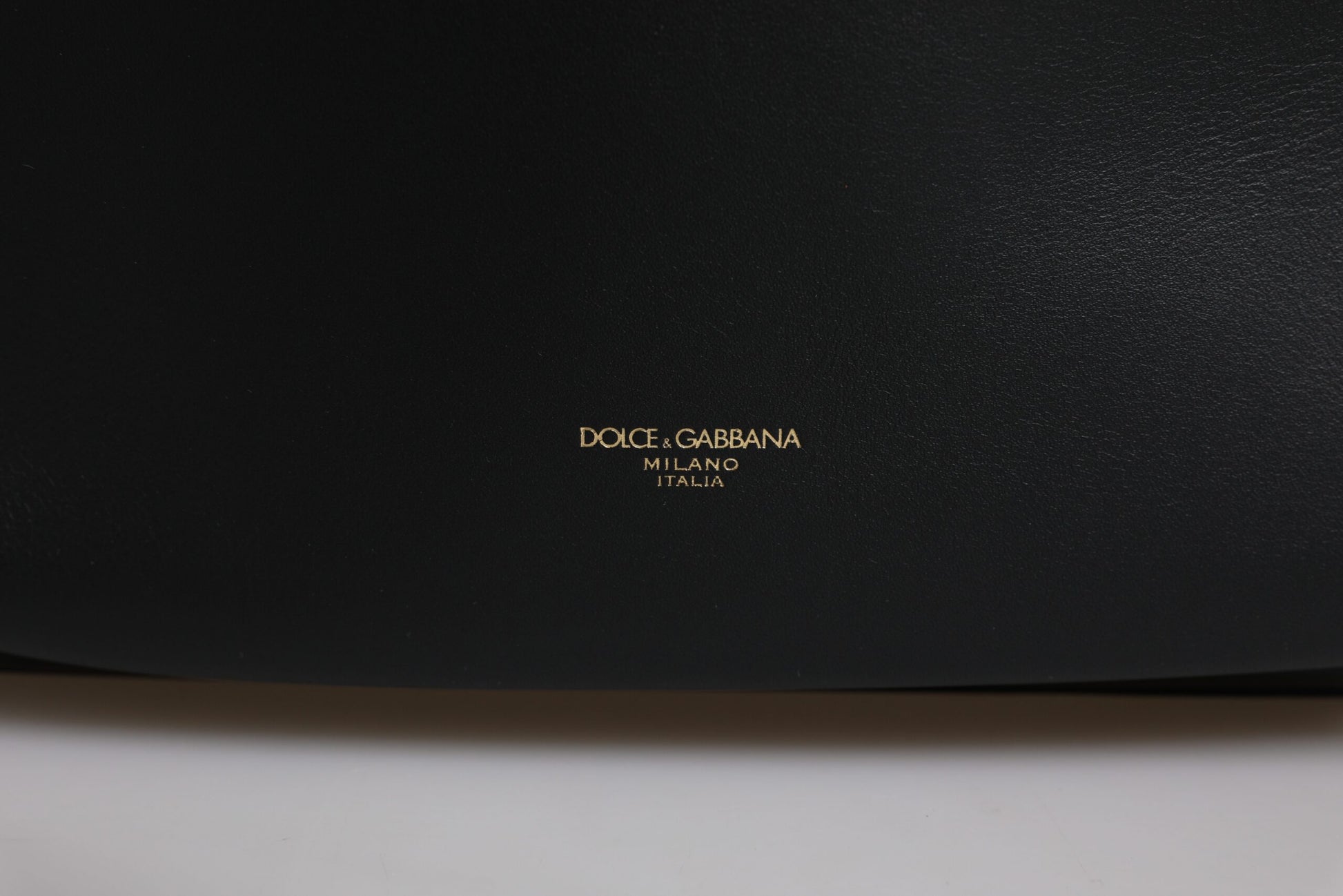 Black DG Leather Logo Print Travel Back Pack Bag