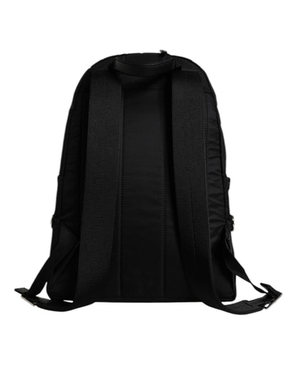Black Nylon #DGFAMILY Embellished Backpack VULCANO Bag