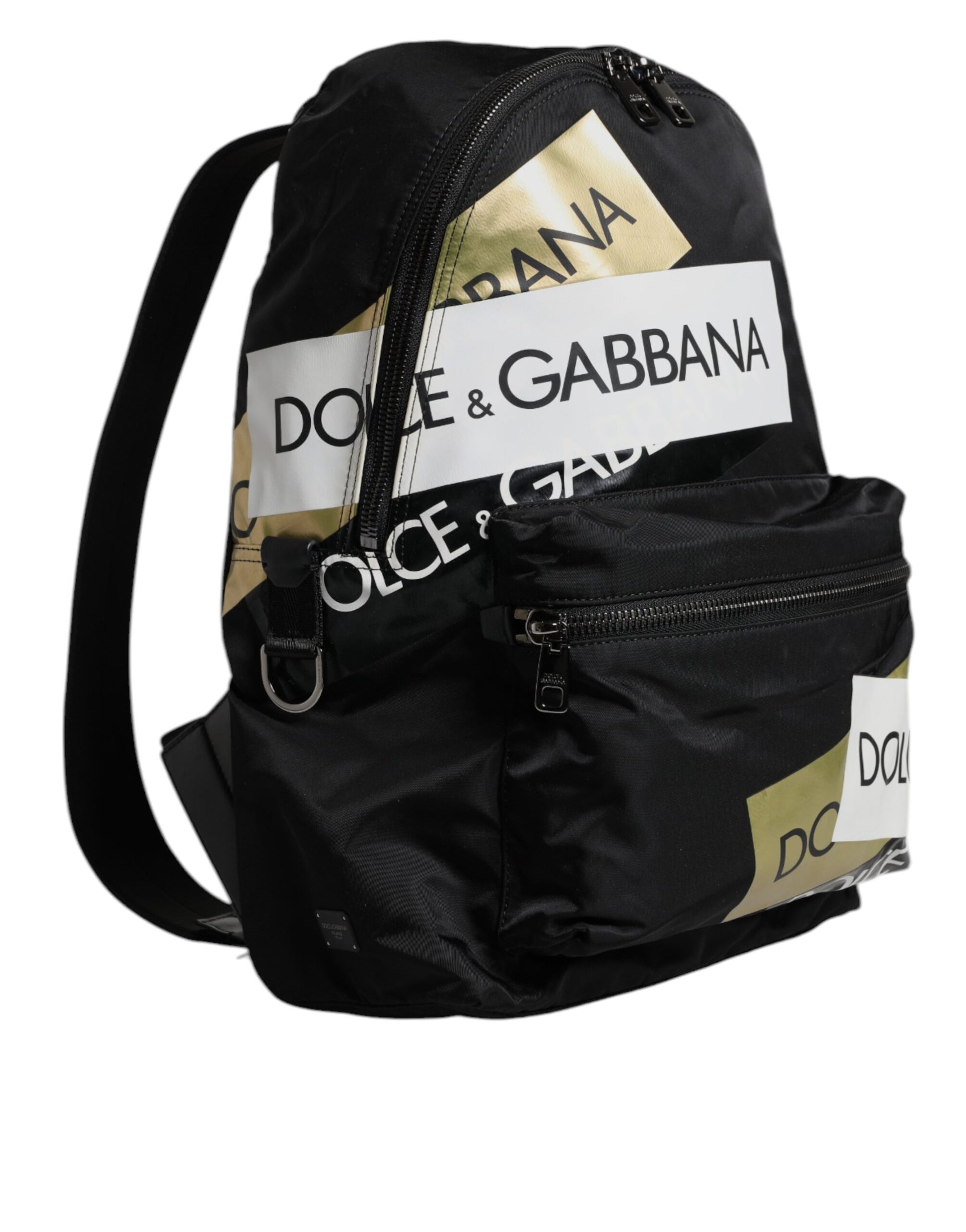 Black Logo Tape Polyamide School Travel Backpack Bag