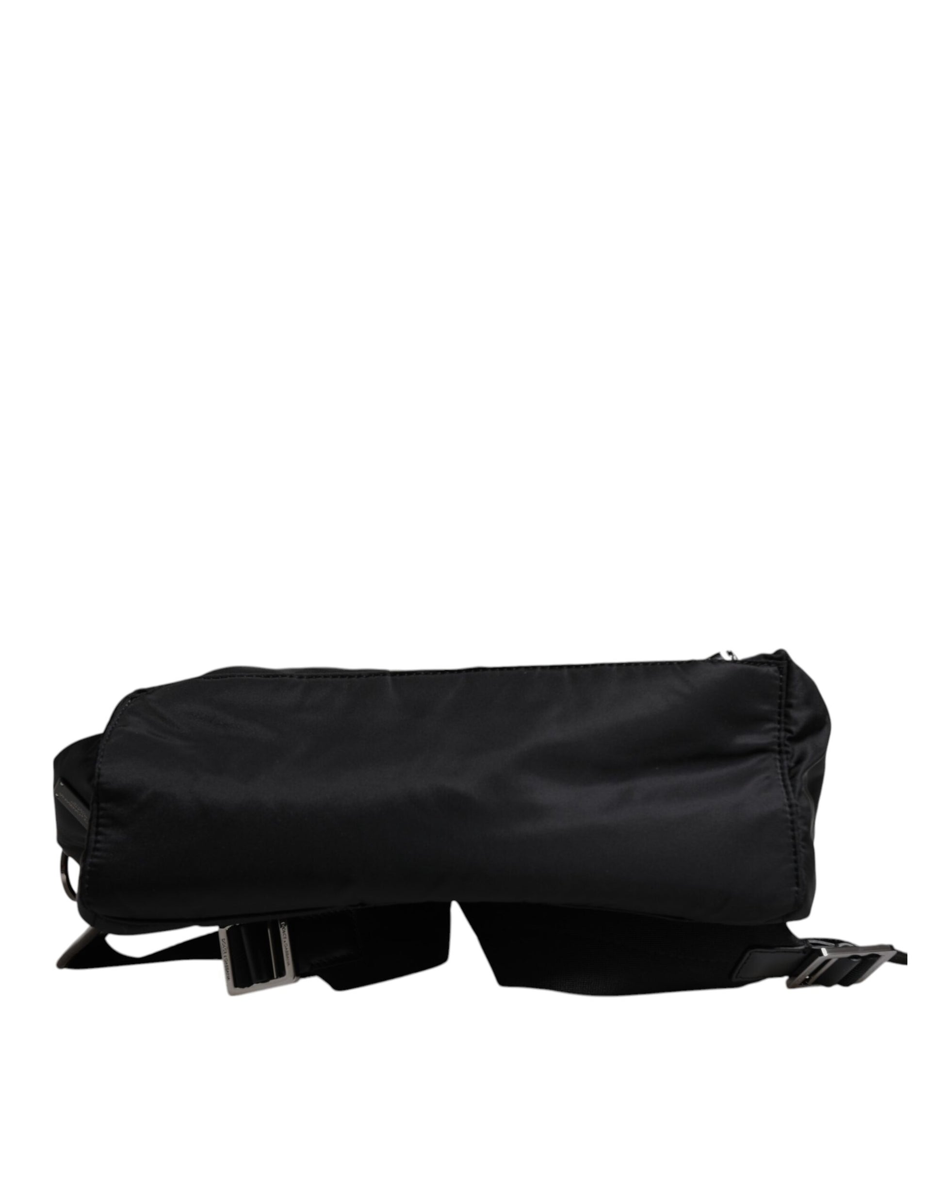 Black Logo Tape Polyamide School Travel Backpack Bag