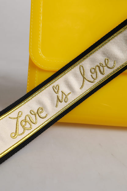 Yellow PVC Cotton Satchel Shoulder Strap Bag