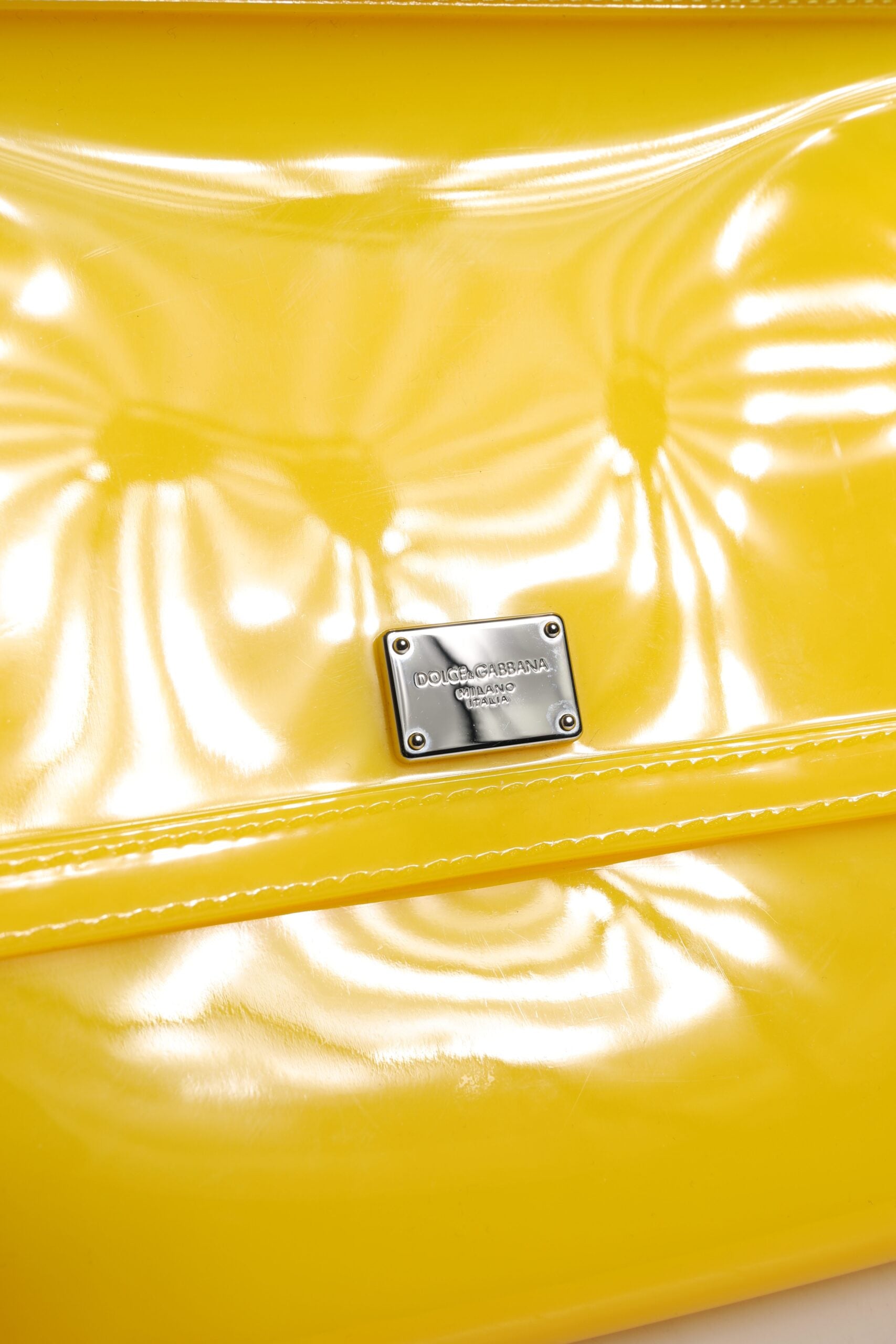 Yellow PVC Cotton Satchel Shoulder Strap Bag